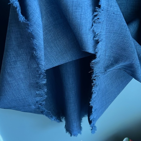 Umgee | Gauzy Raw Hem Blue Tunic Dress With Pockets Size Medium - Picture 11 of 11